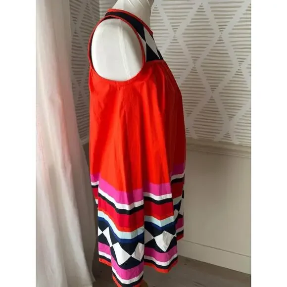 Kate Spade Women’s XS Red Geometric Print Babydoll Dress - Picture 5 of 5